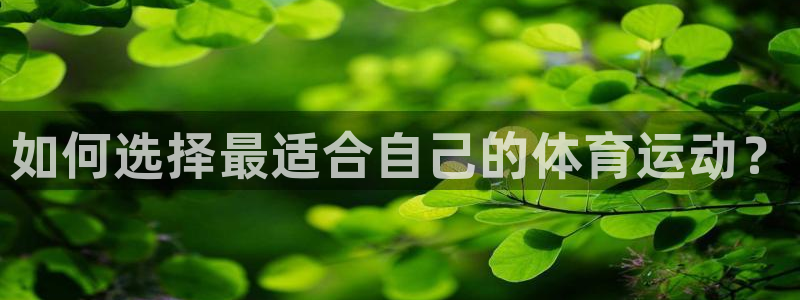 熊猫体育v3.新网页.org：如何选择最适合自己的体育运动？
